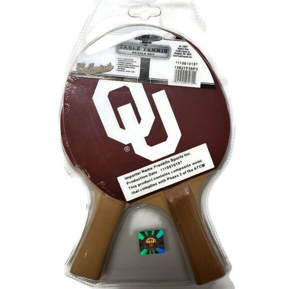 Franklin NCAA Oklahoma Sooners Ping Pong Paddles Table Tennis Paddle Set - Picture 3 of 3